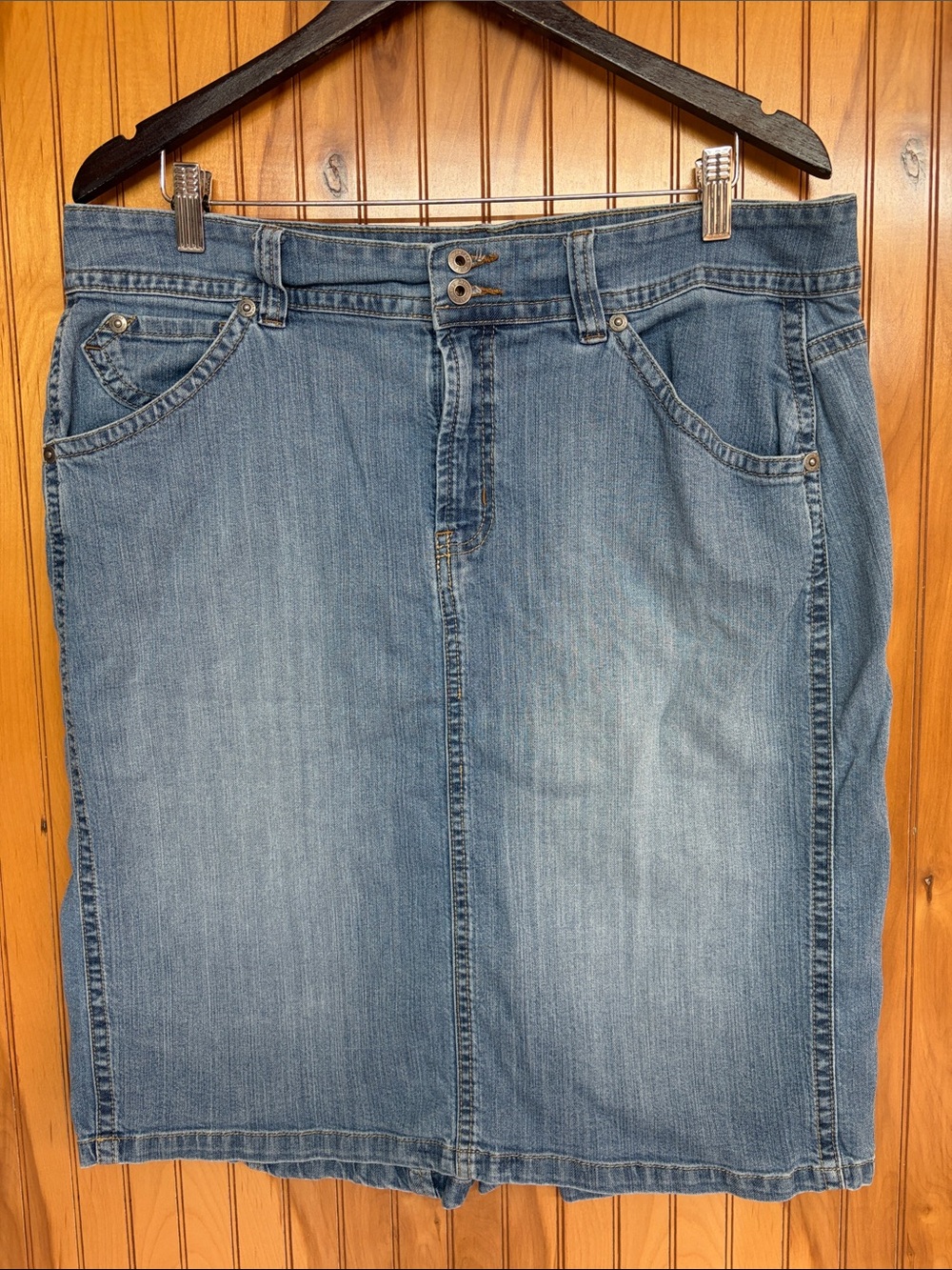 VTG Gloria Vanderbilt Y2K Paneled Denim Midi Skirt Flared Prairie. 16